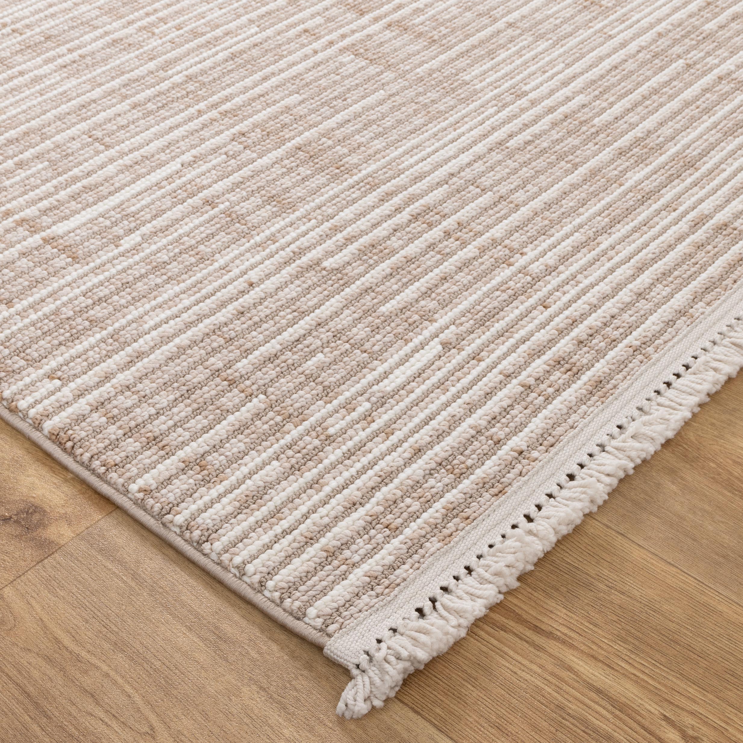Berno Beige Ivory Loop Lines Rug - B007 - Beige area rug rug from Vogue Rugs Australia