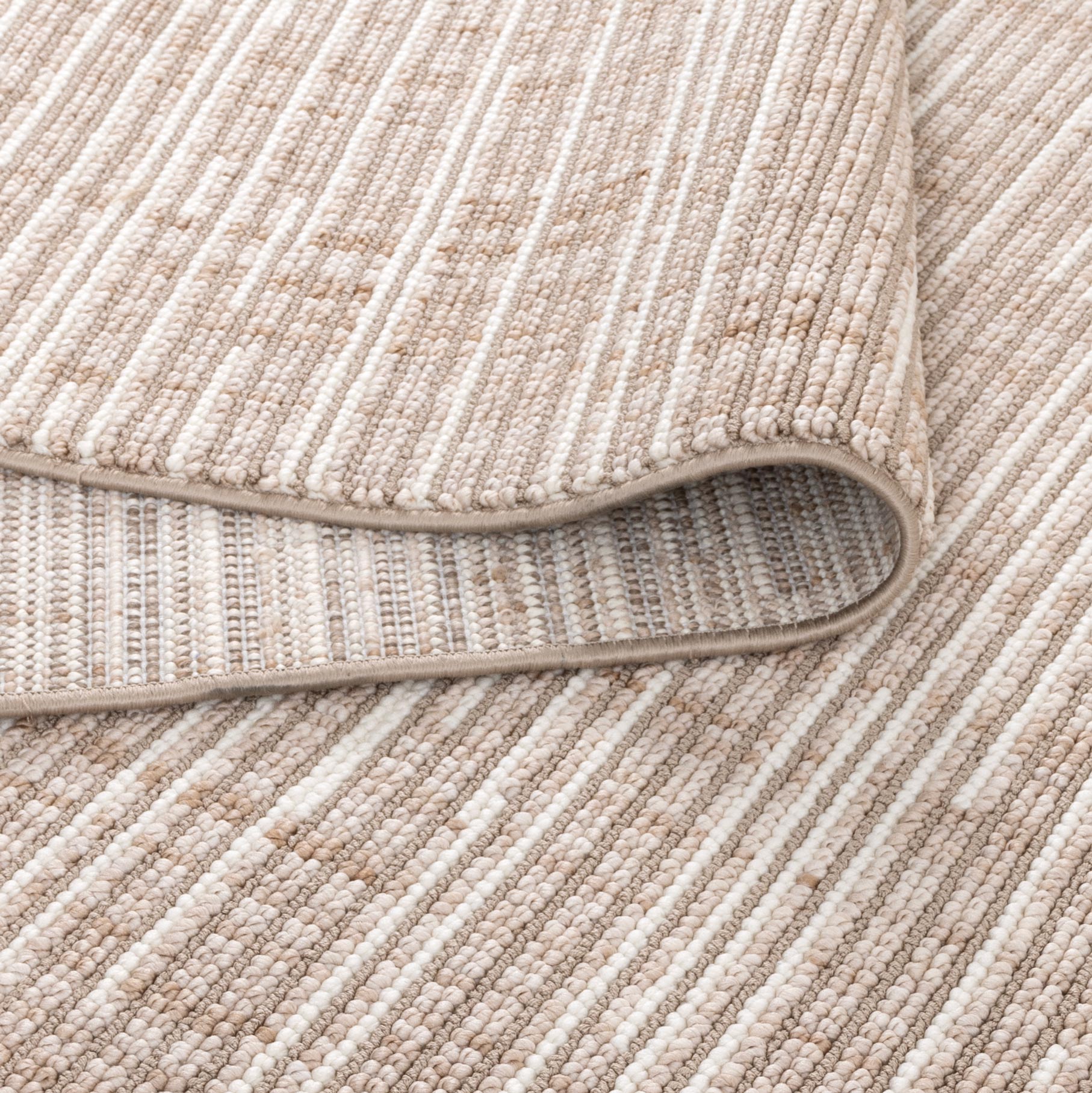 Berno Beige Ivory Loop Lines Rug - B007.