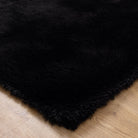 Lyla Machine Washable Shaggy Black Rug.