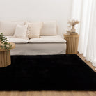 Lyla Machine Washable Shaggy Black Rug.