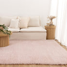 Lyla Machine Washable Shaggy Blush Rug.