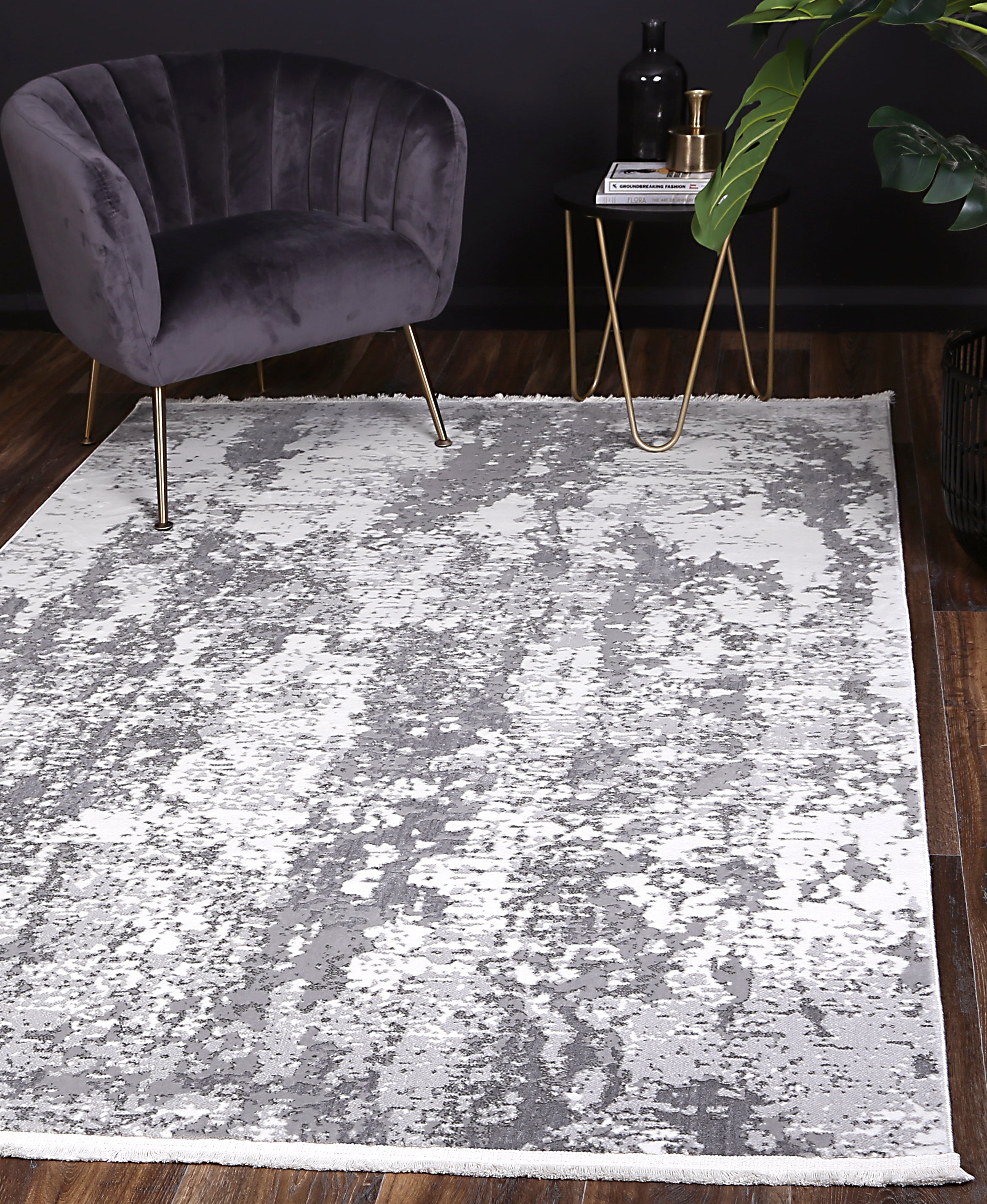 Bohemian Paradise One Modern Grey Rug - 01GREY - Grey modern rug from Vogue Rugs Australia