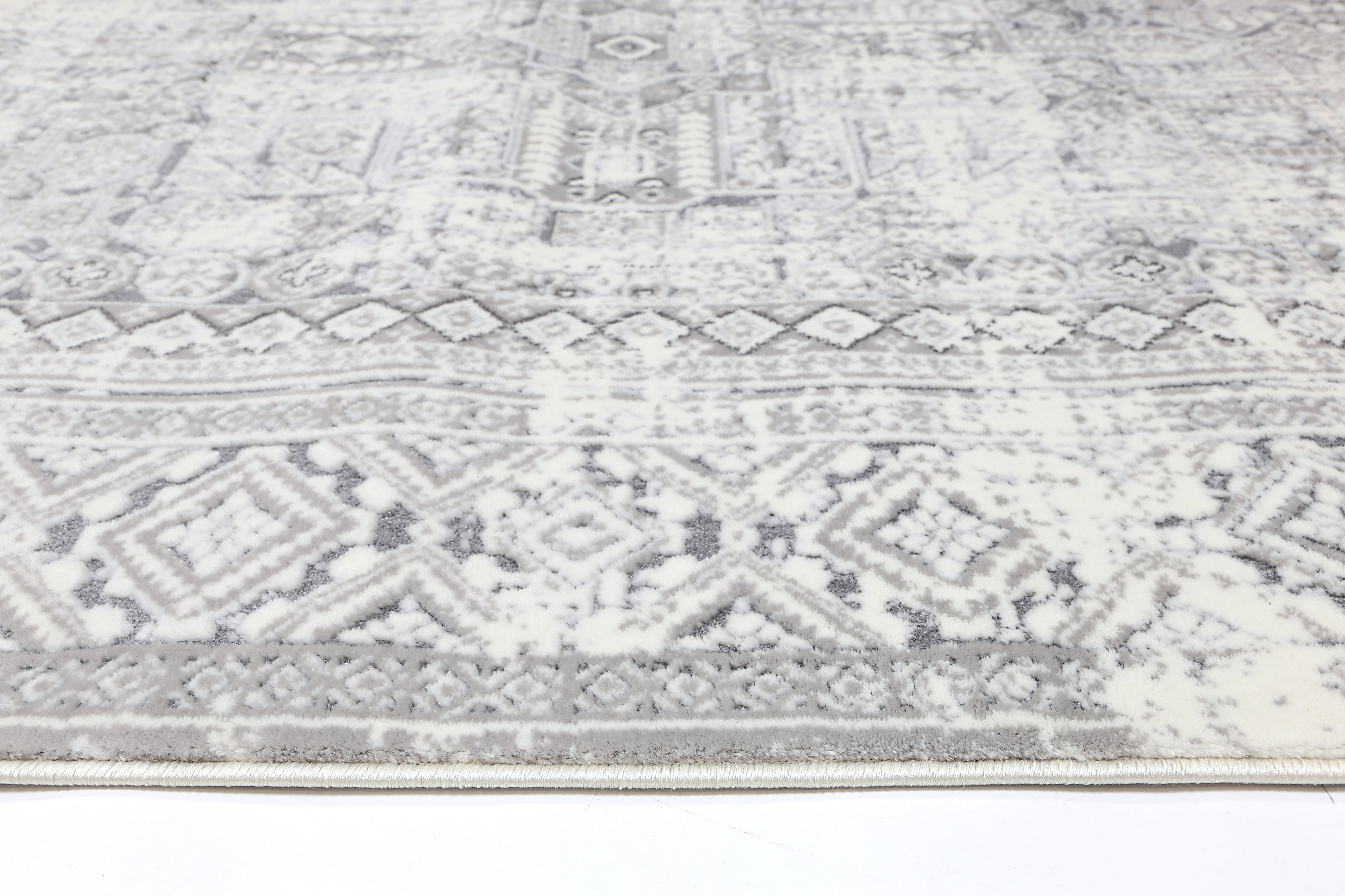 Bohemian Paradise Panel Grey Rug - 03GREY - Grey bohemian rug from Vogue Rugs Australia