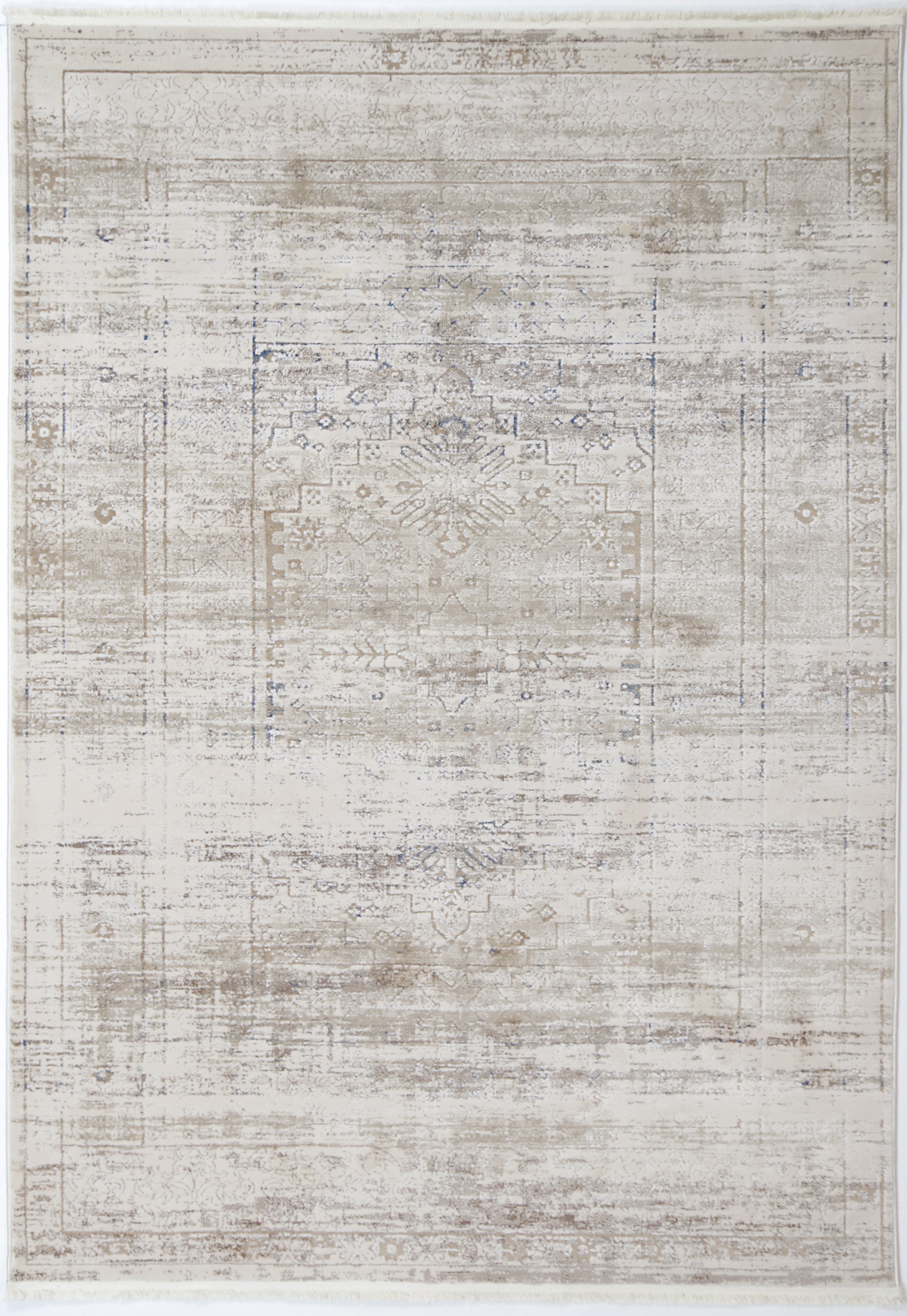 Bohemian Paradise Traditional Beige Blue Rug -04BBLU.