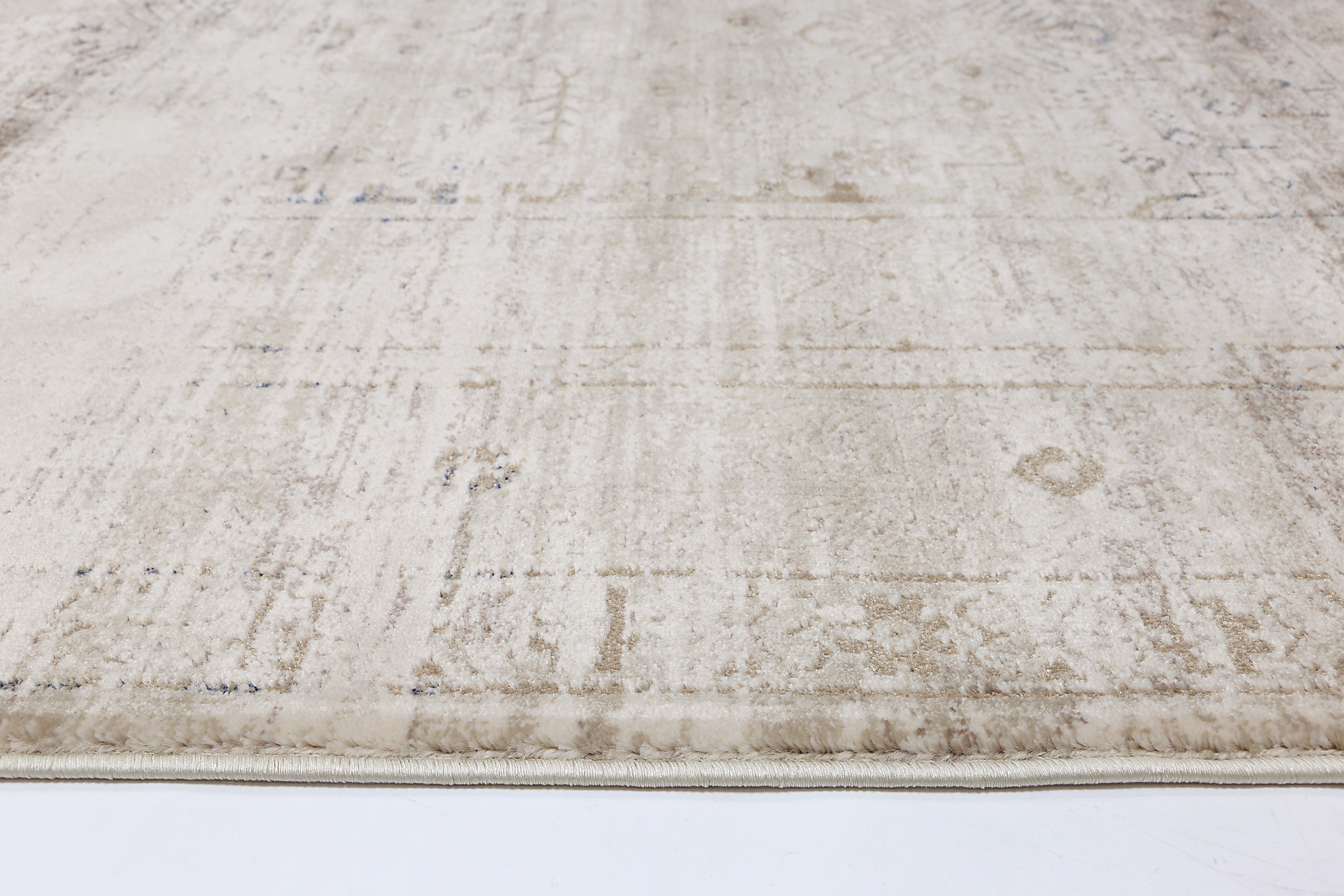 Bohemian Paradise Traditional Beige Blue Rug -04BBLU.