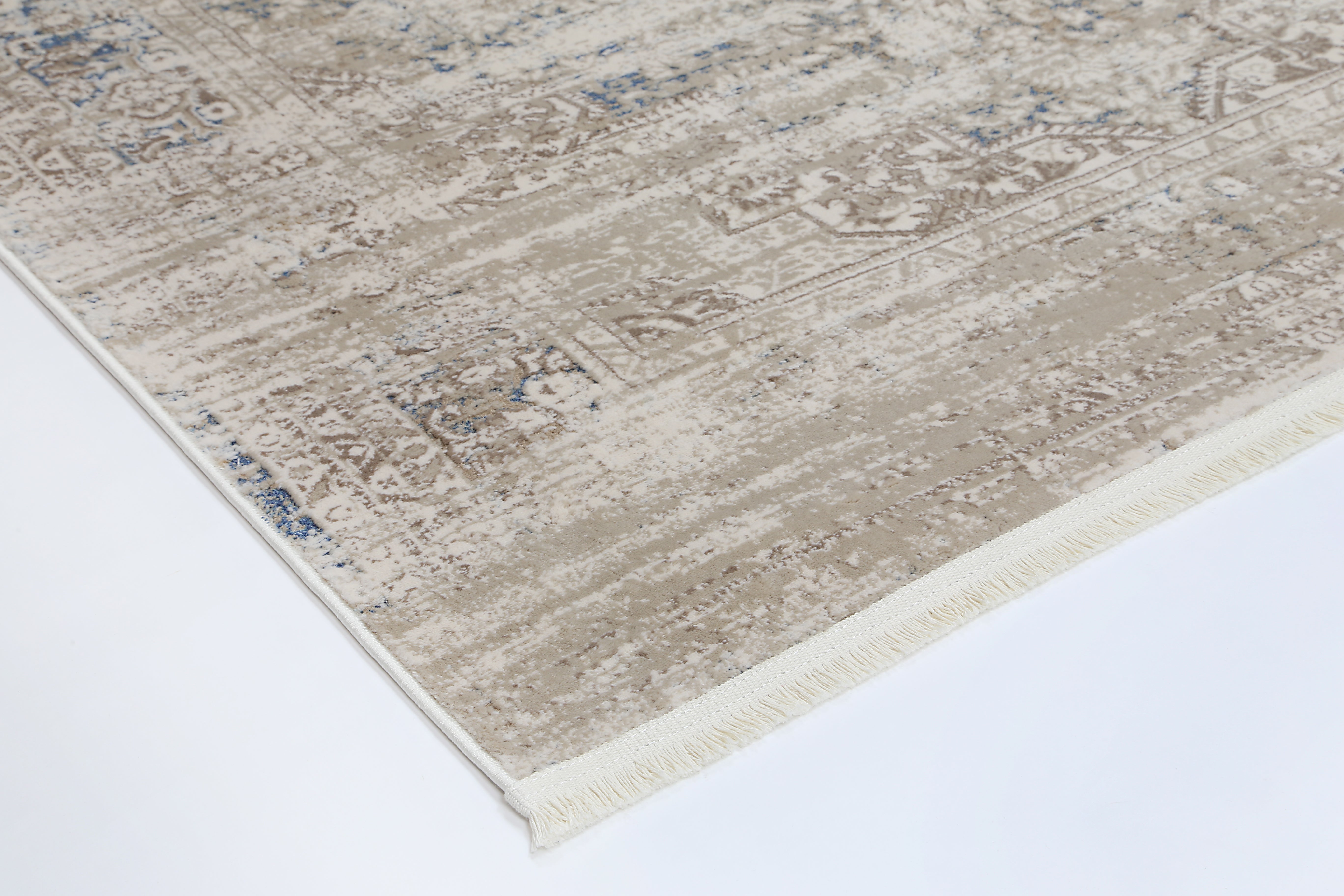 Bohemian Paradise Medalion Beige Blue Rug - 06BBLU - Beige bohemian rug from Vogue Rugs Australia