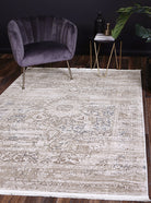 Bohemian Paradise Medalion Beige Blue Rug - 06BBLU.