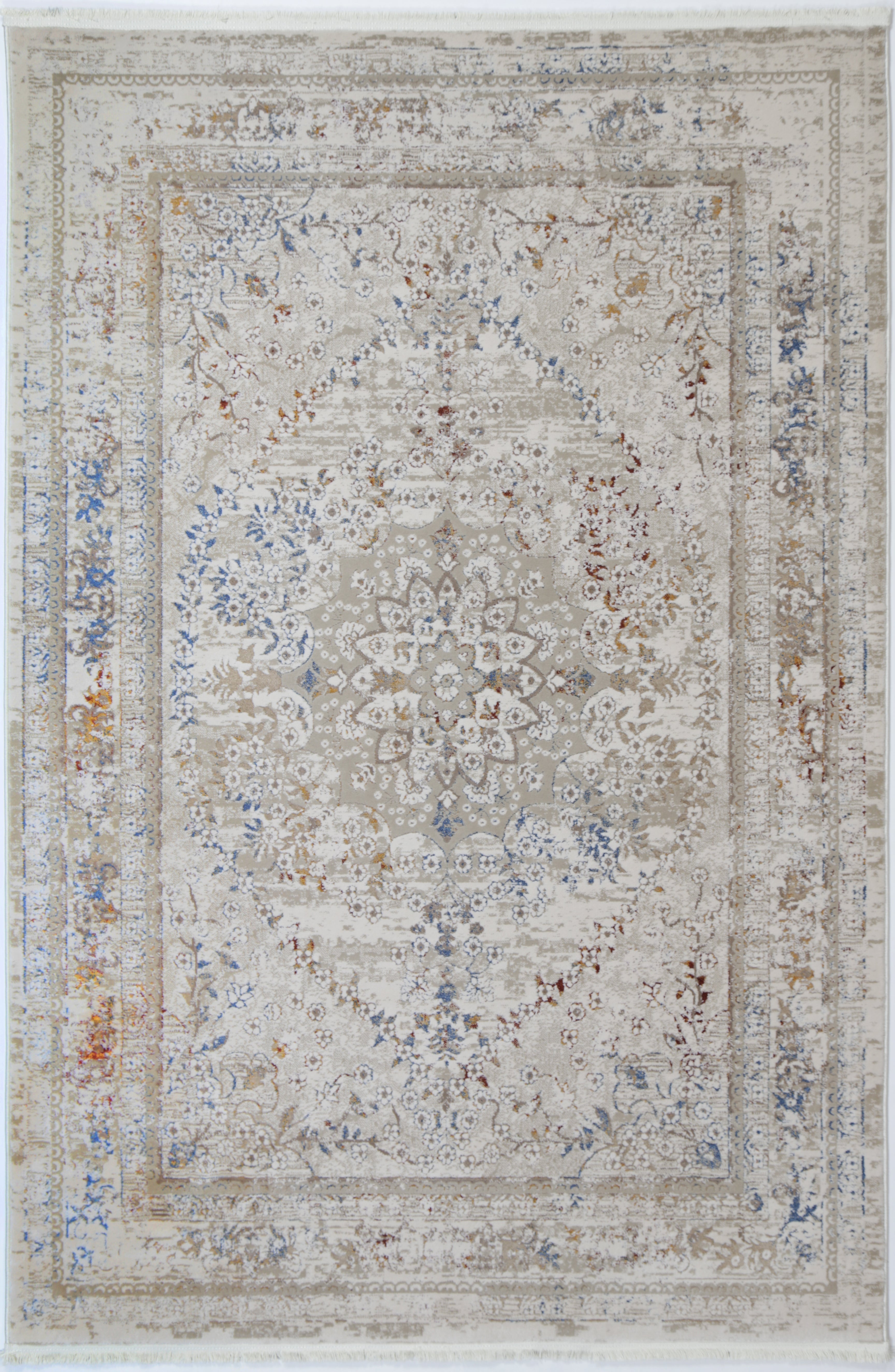 Bohemian Paradise Vintage Medalion Beige Multi Rug - 08BMUL - Beige vintage rug from Vogue Rugs Australia