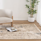 Bohemian Paradise One Modern Beige Blue Rug - 01BBLU.