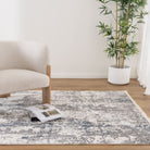 Bohemian Paradise One Modern Grey Blue Rug - 01GBLU.