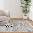Bohemian Paradise Medalion Grey Blue Rug - 06GBLU.