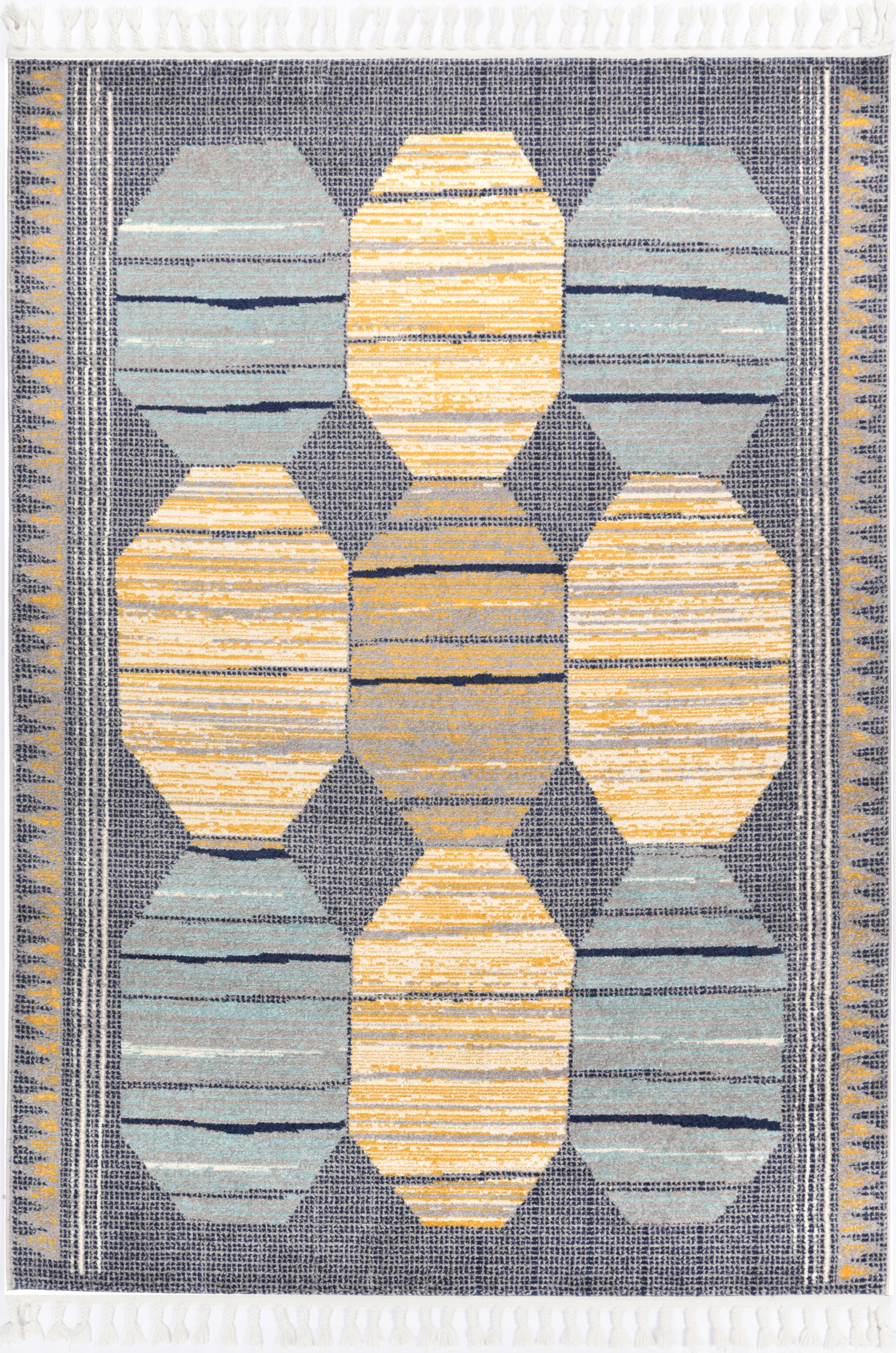 Asilah Bp65A D.Blue Yellow - Blue asilah rug from Vogue Rugs Australia