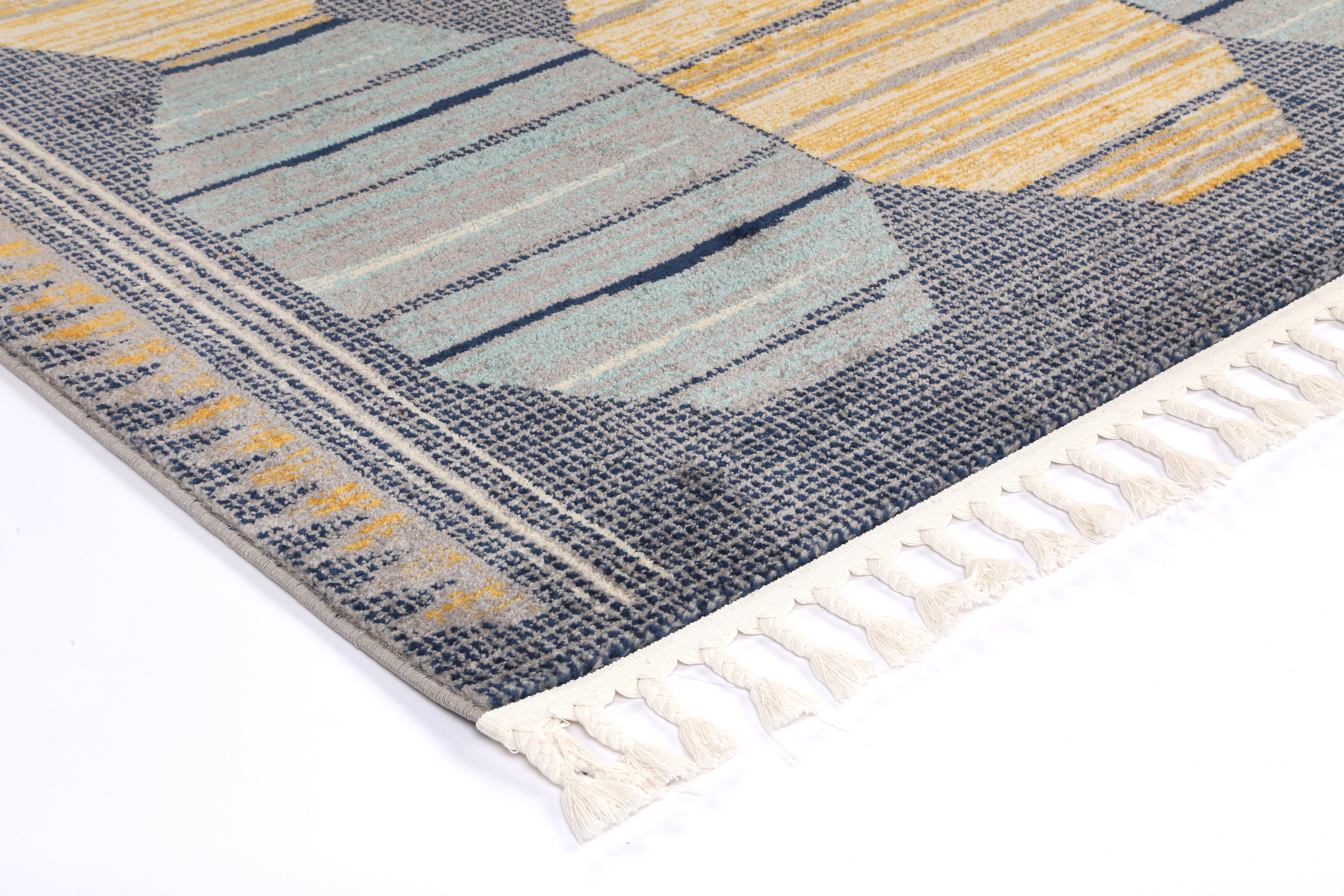 Asilah Bp65A D.Blue Yellow - Blue asilah rug from Vogue Rugs Australia