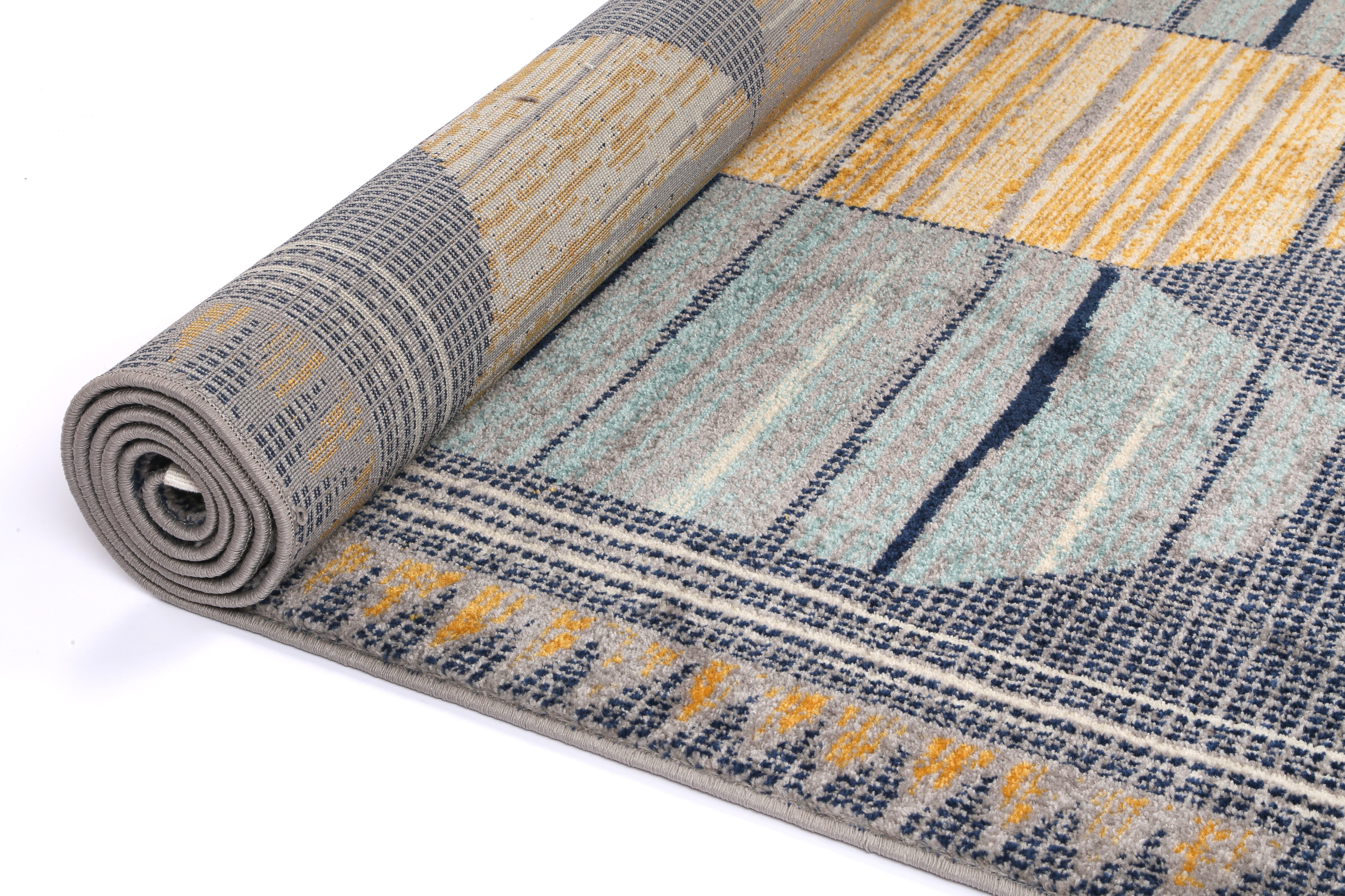 Asilah Bp65A D.Blue Yellow - Blue asilah rug from Vogue Rugs Australia