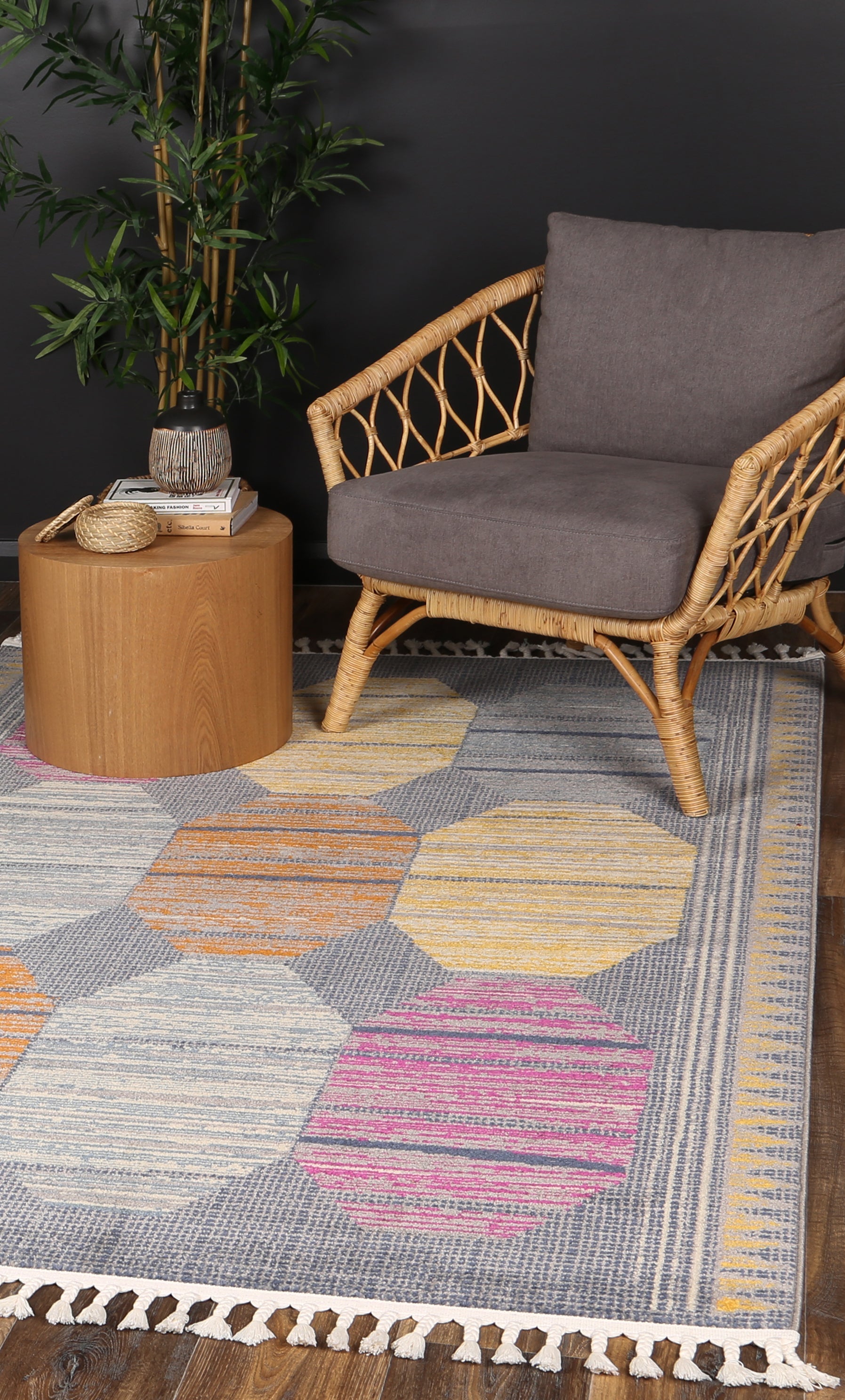 Asilah Bp65A Navy Yellow - Multi Colour asilah rug from Vogue Rugs Australia
