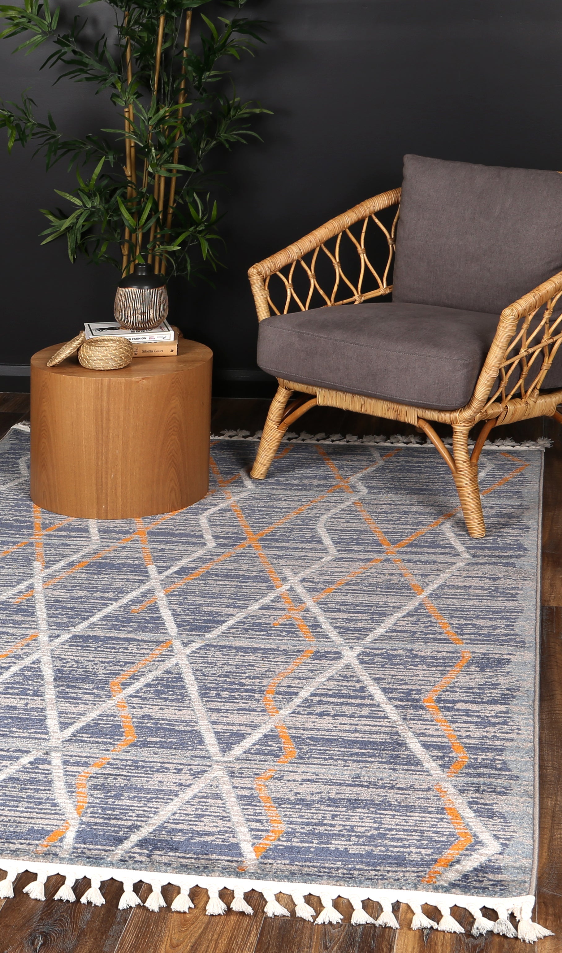 Asilah Bs18A Grey Navy - Grey asilah rug from Vogue Rugs Australia