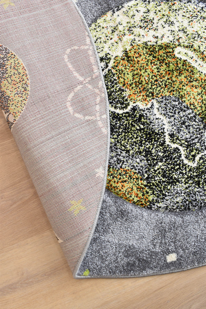 Cotton Candy D359A Space Grey ROUND - Grey kids rug from Vogue Rugs Australia