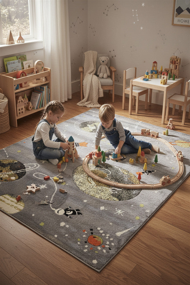 Cotton Candy D359A Space Grey - Grey kids rug from Vogue Rugs Australia