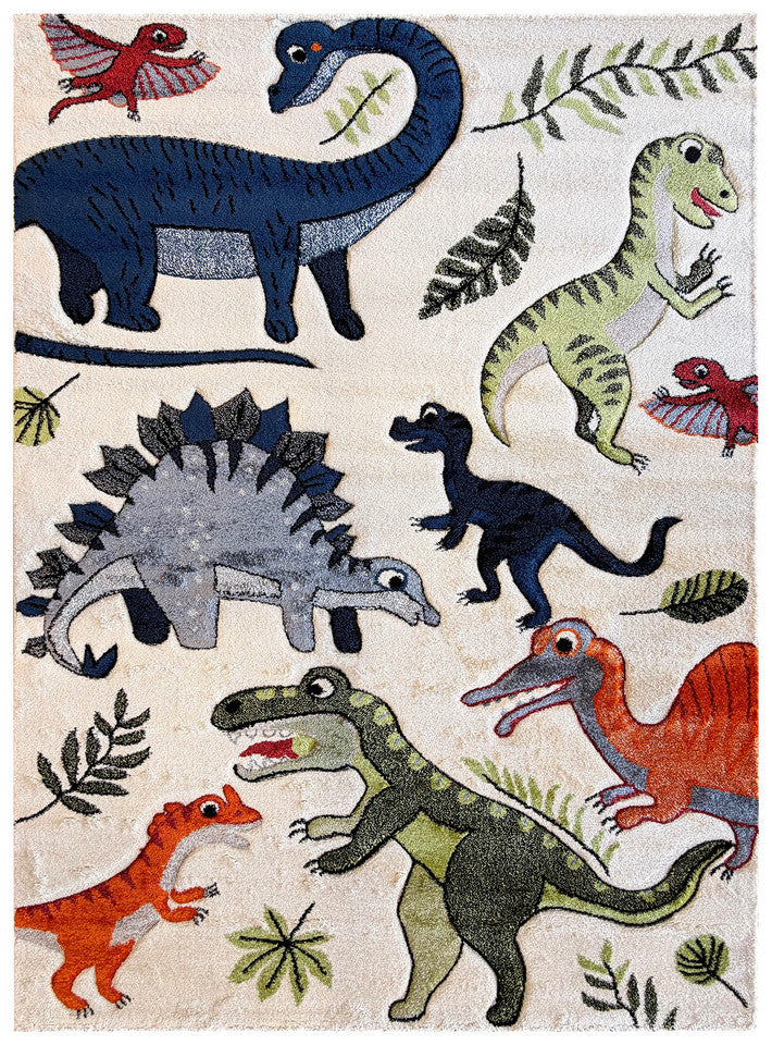 Cotton Candy E925A Dinosaur Cream - Cream kids rug from Vogue Rugs Australia