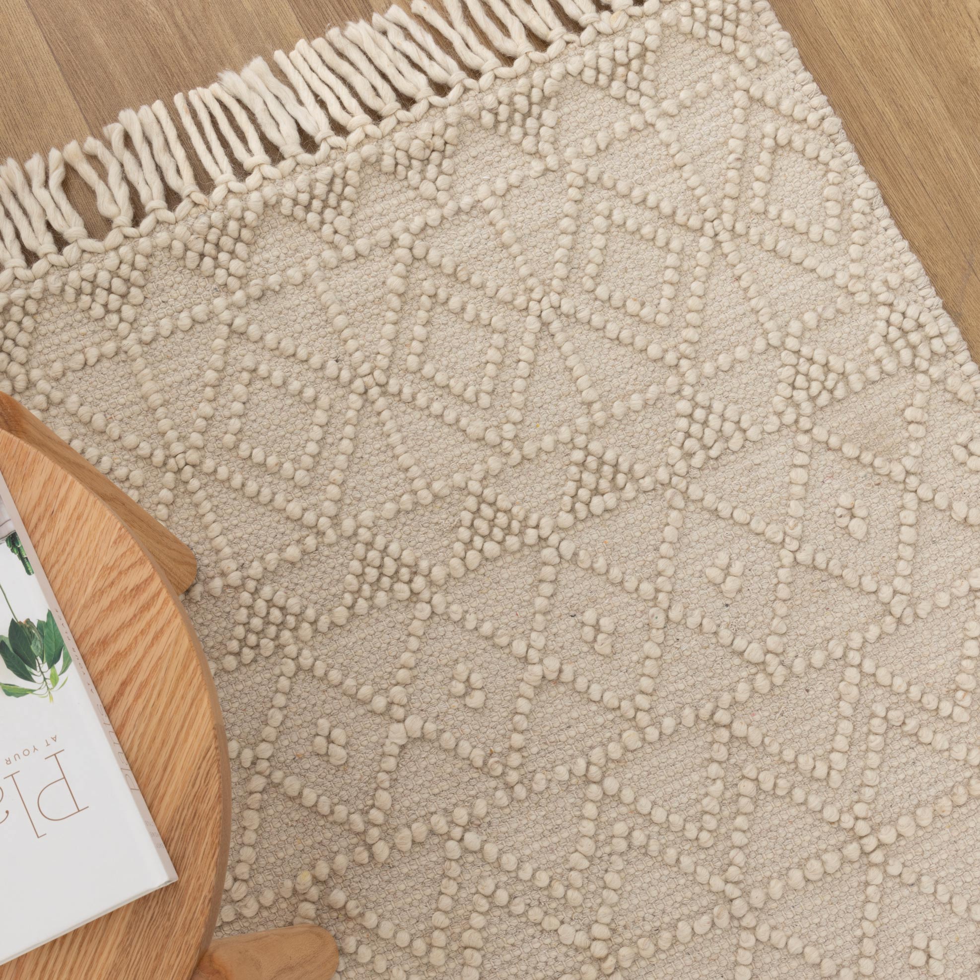 Diego Inca Beige Wool Rug - DIEG01.