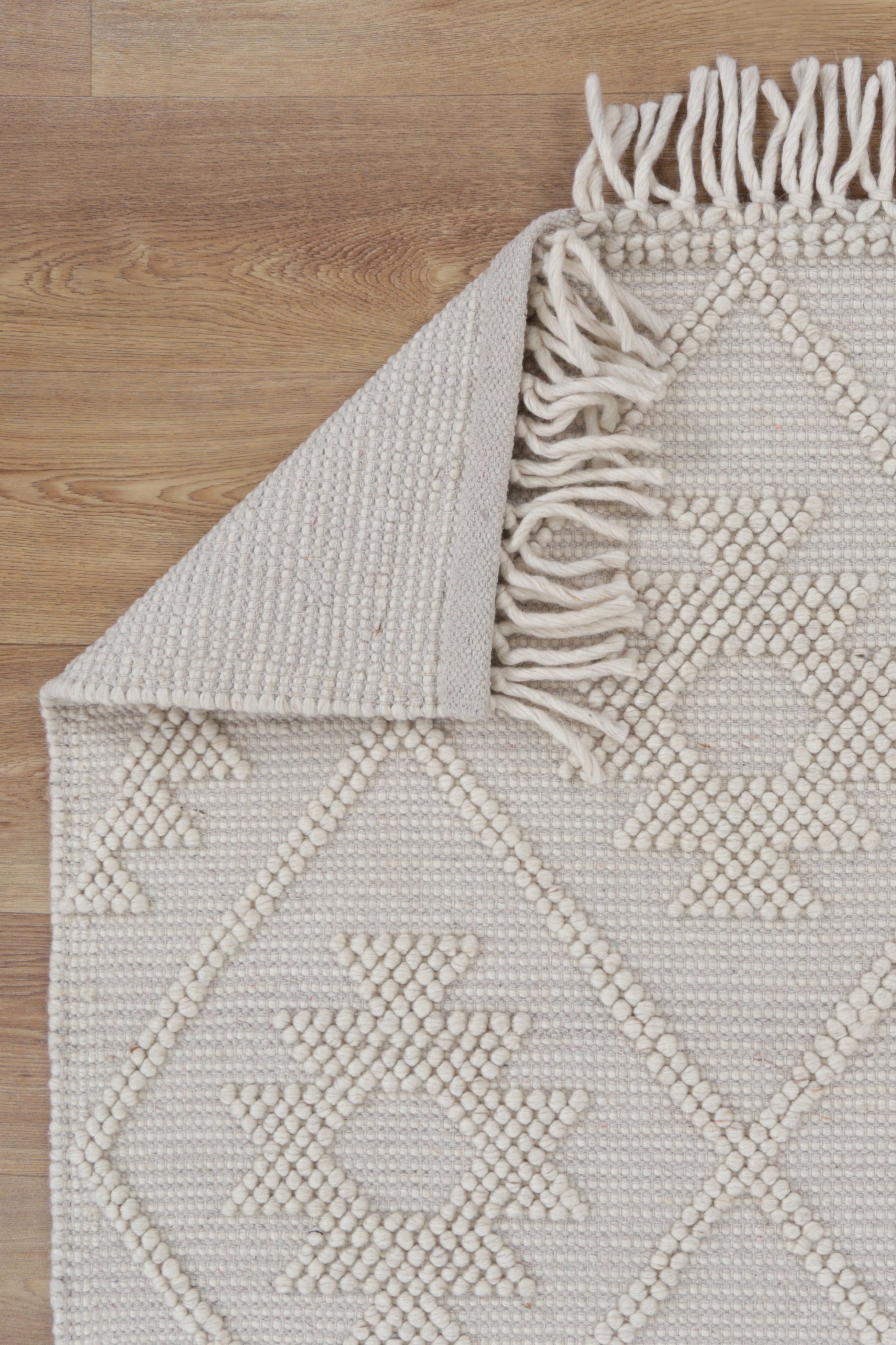 Diego Tribal Beige Wool Rug - DIEG02.
