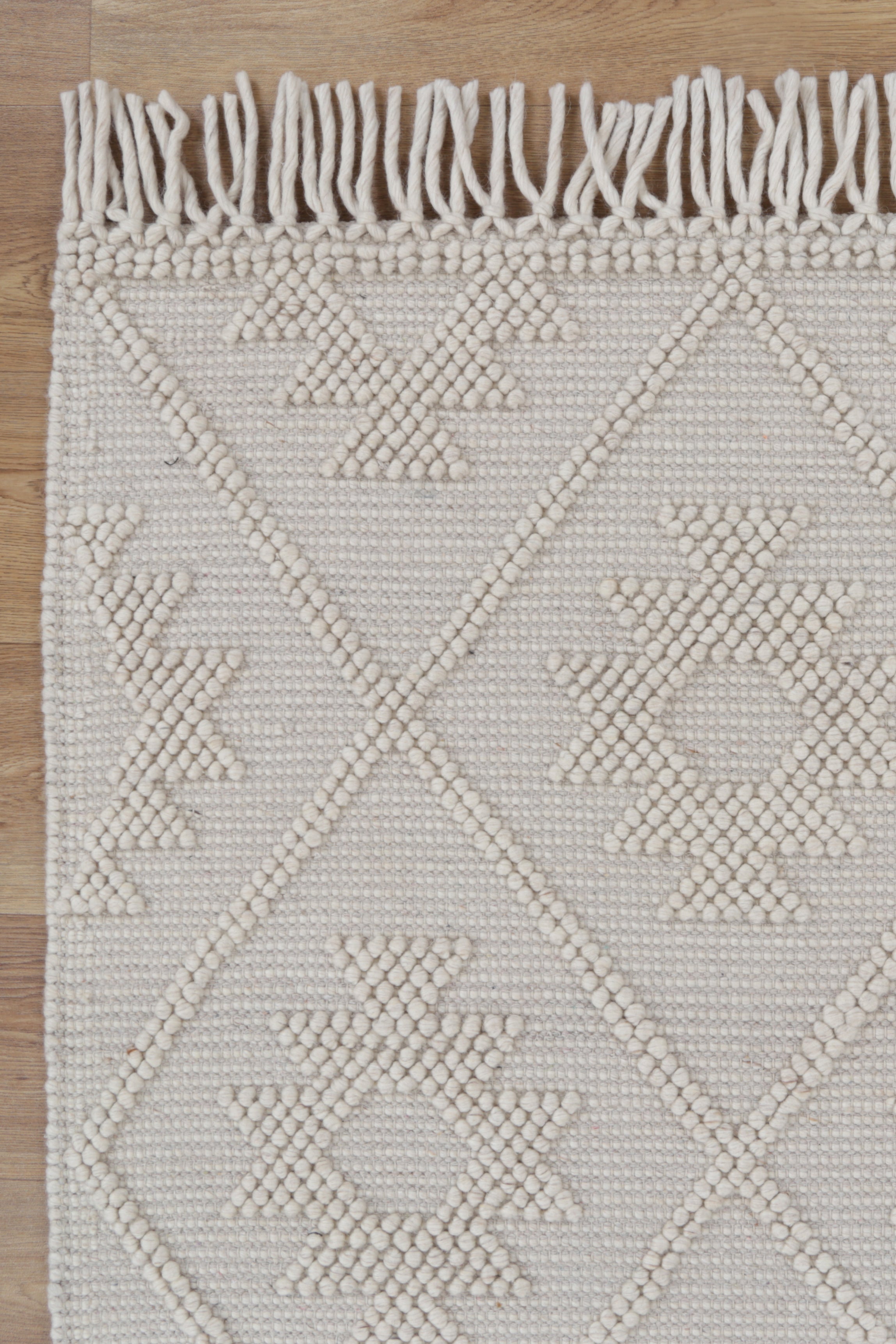 Diego Tribal Beige Wool Rug - DIEG02.