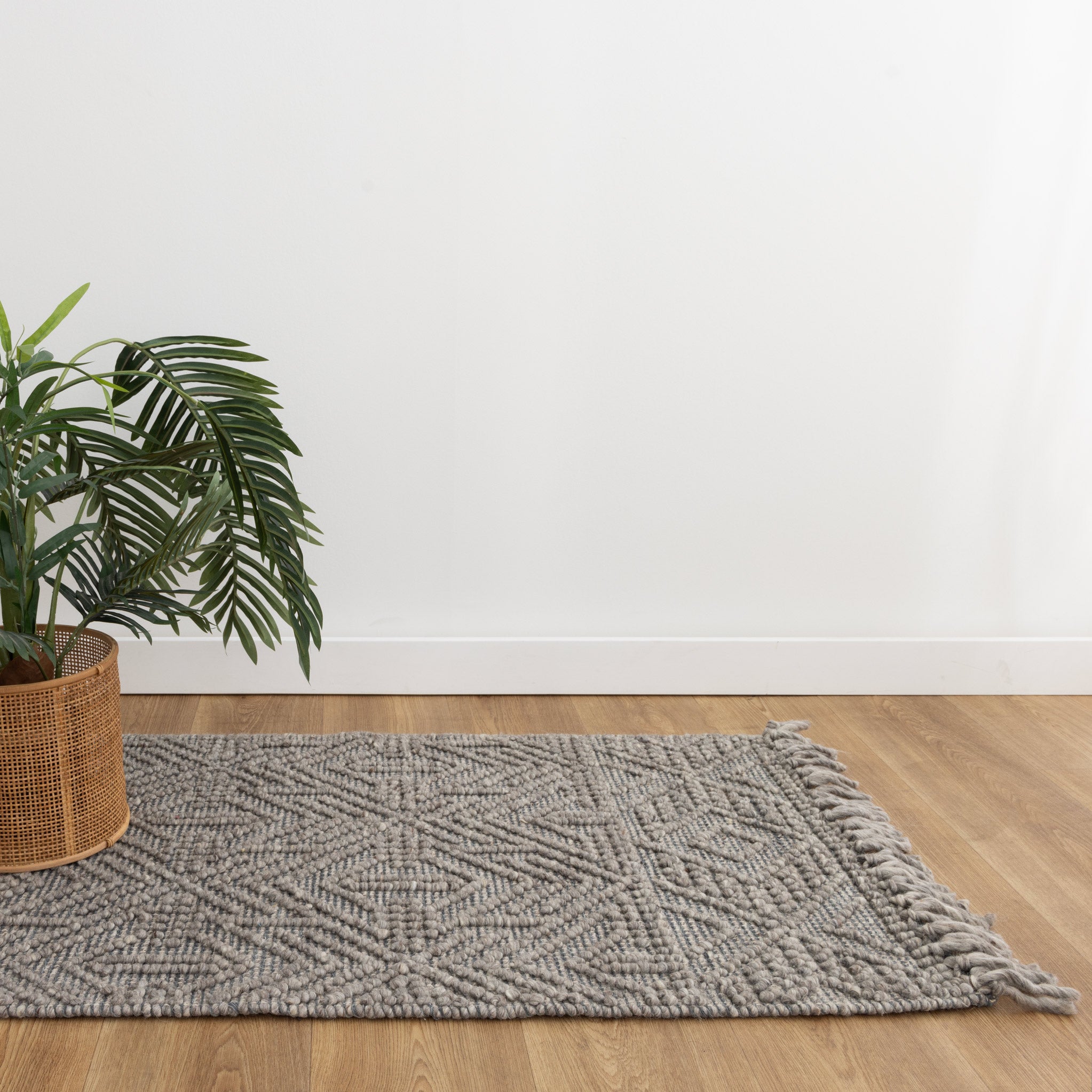 Diego Tribal Grey Multi Wool Rug - DIEG02.