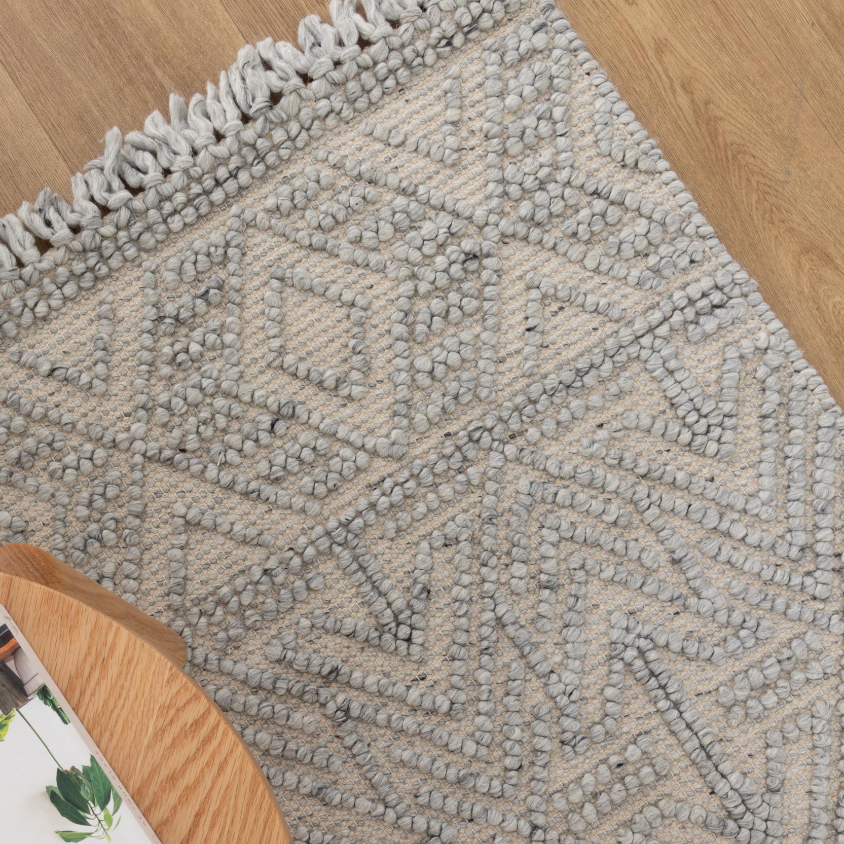 Diego Tribal Grey Wool Rug - DIEG02 - Grey tribal rug from Vogue Rugs Australia