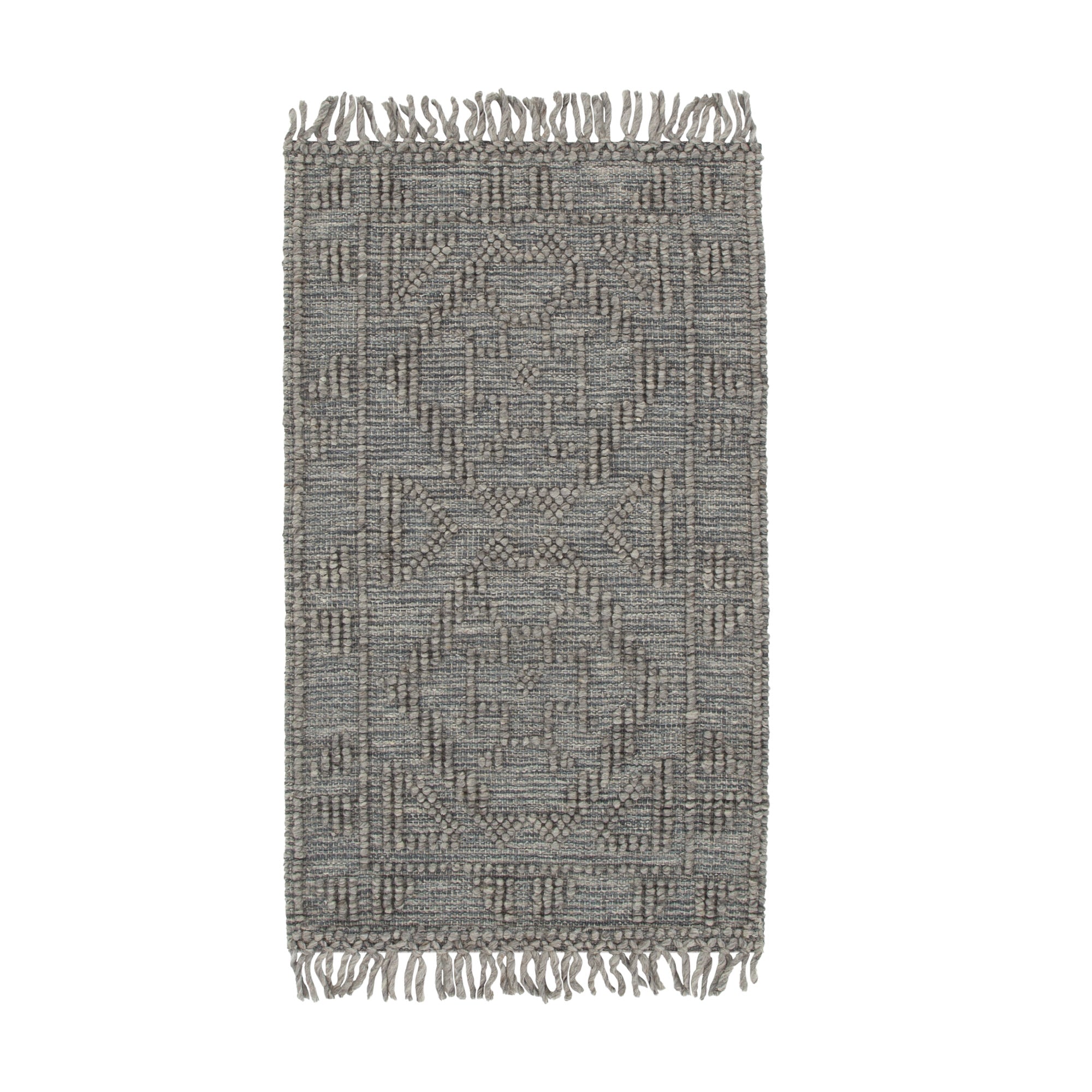 Diego Ornamental Grey Multi Wool Rug - DIEG03 - Grey area rug rug from Vogue Rugs Australia