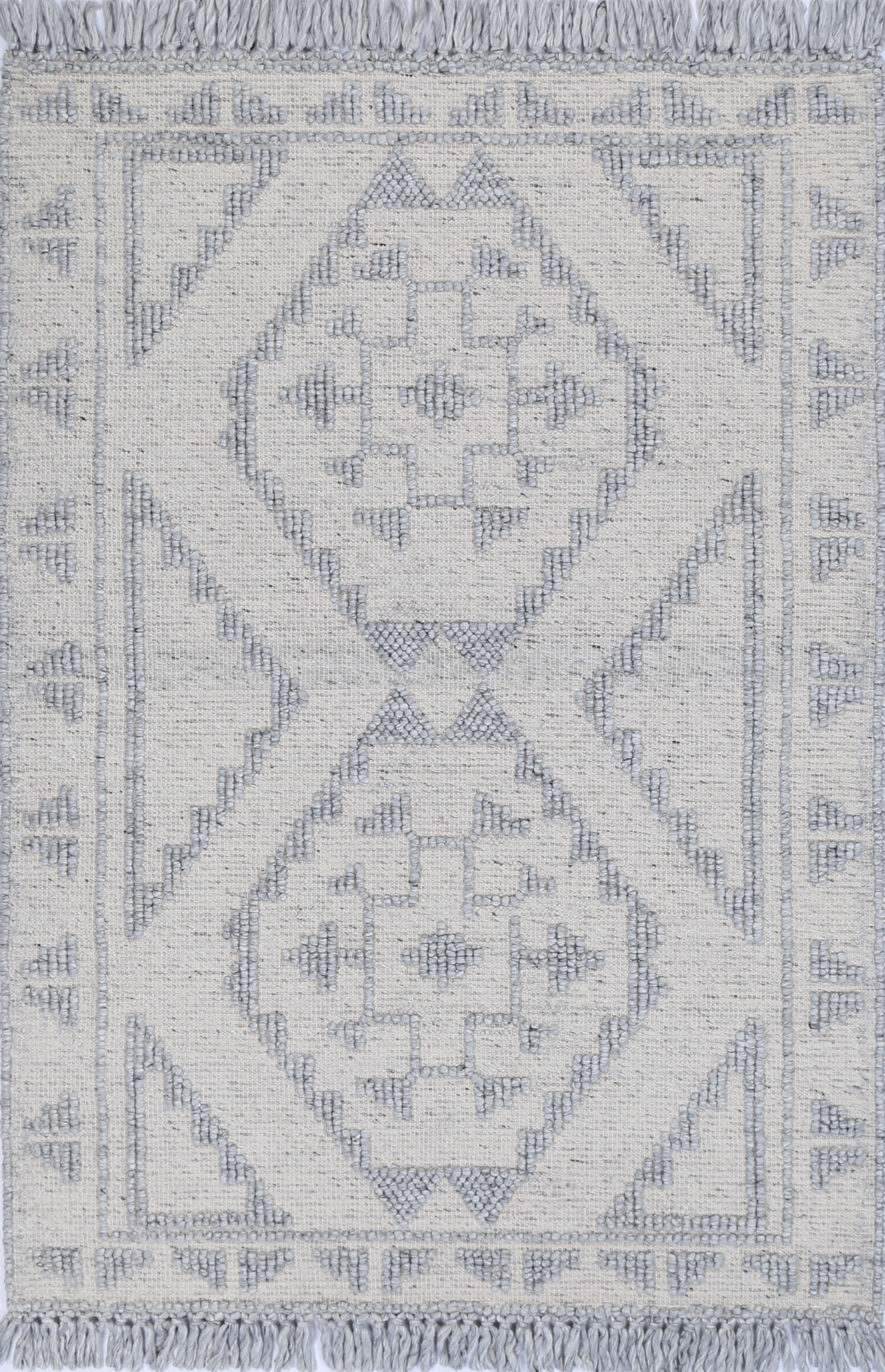 Diego Ornamental Grey Wool Rug - DIEG03 - Grey area rug rug from Vogue Rugs Australia