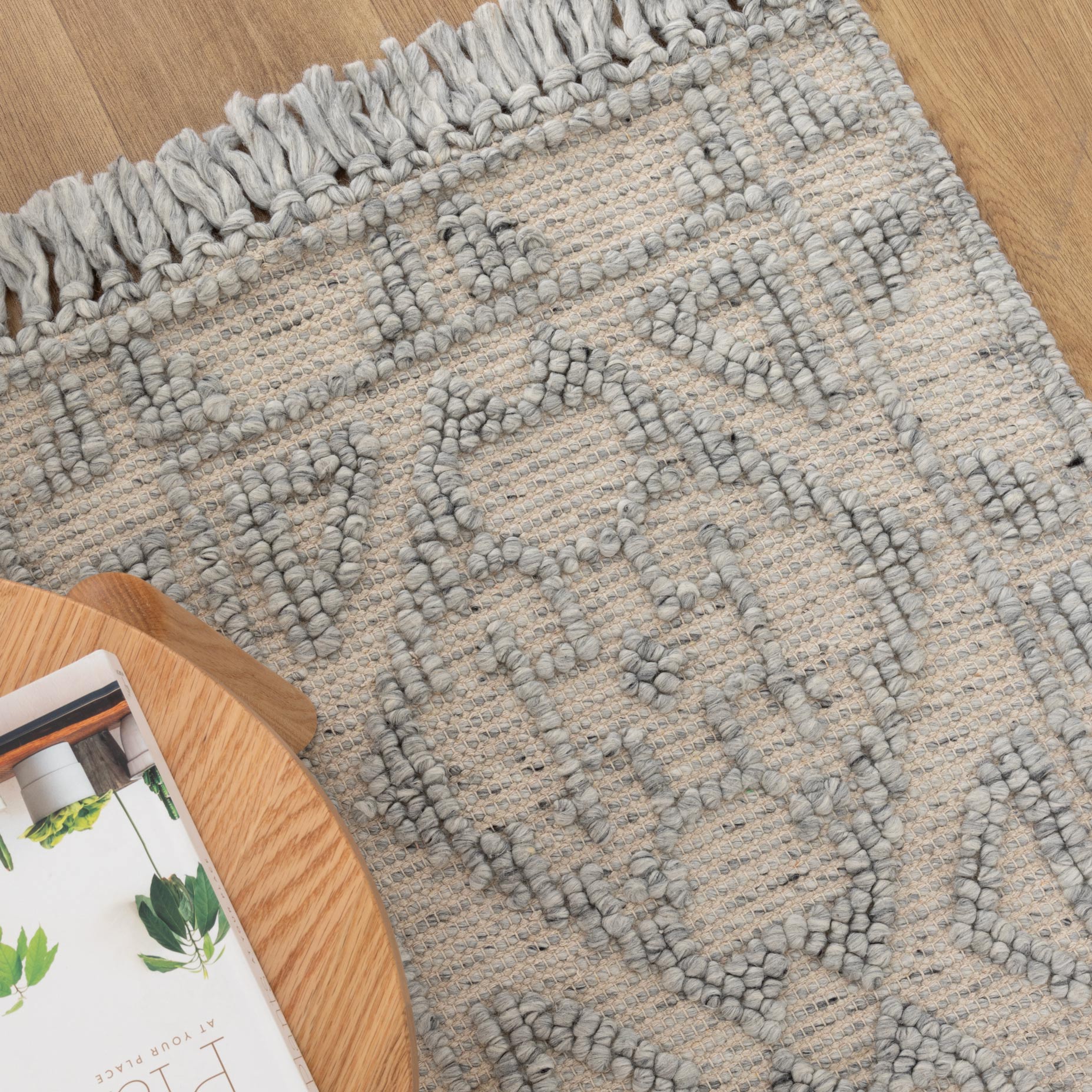 Diego Ornamental Grey Wool Rug - DIEG03 - Grey area rug rug from Vogue Rugs Australia