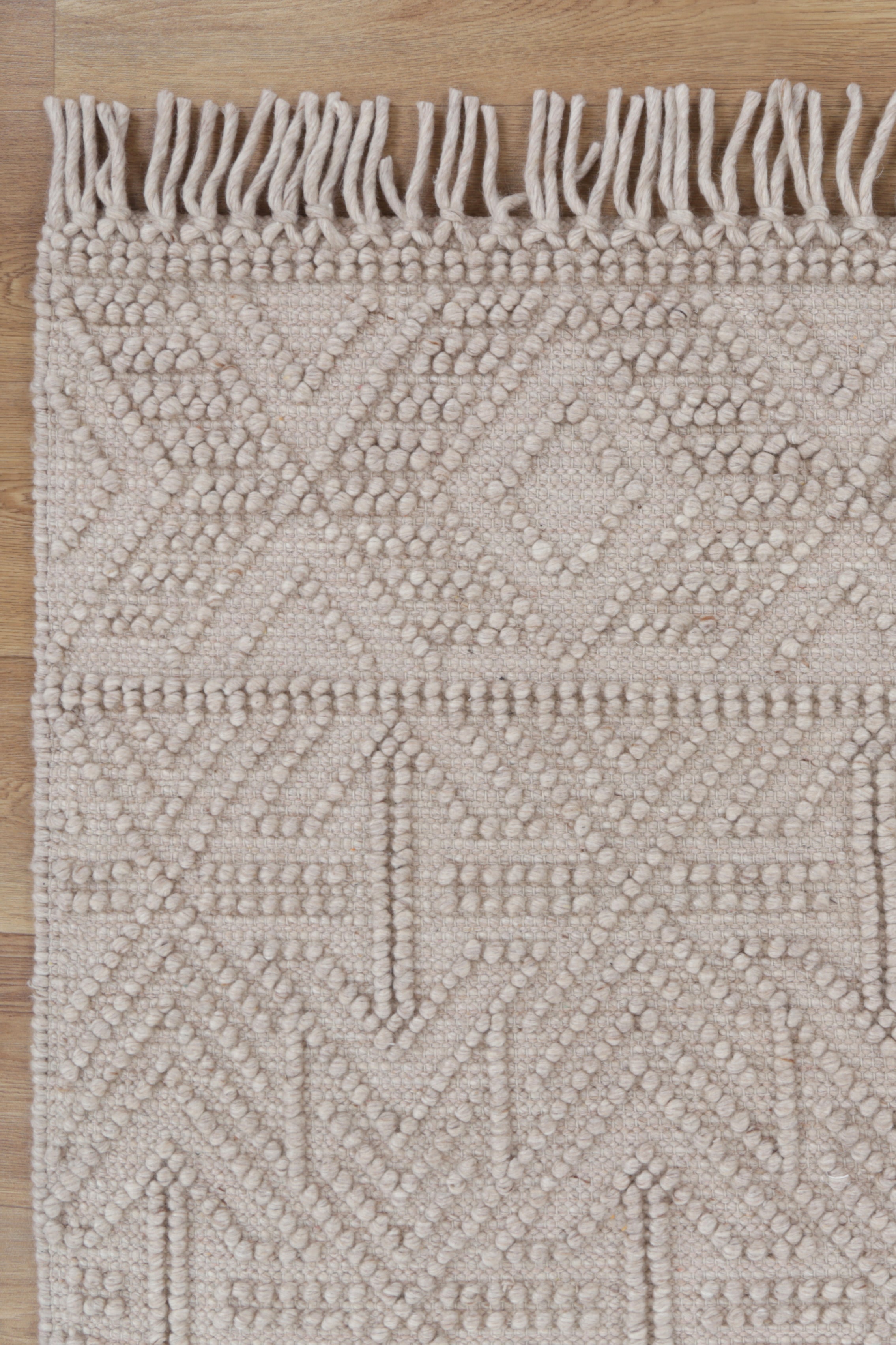Diego Geometric Brown Wool Rug - DIEG04.