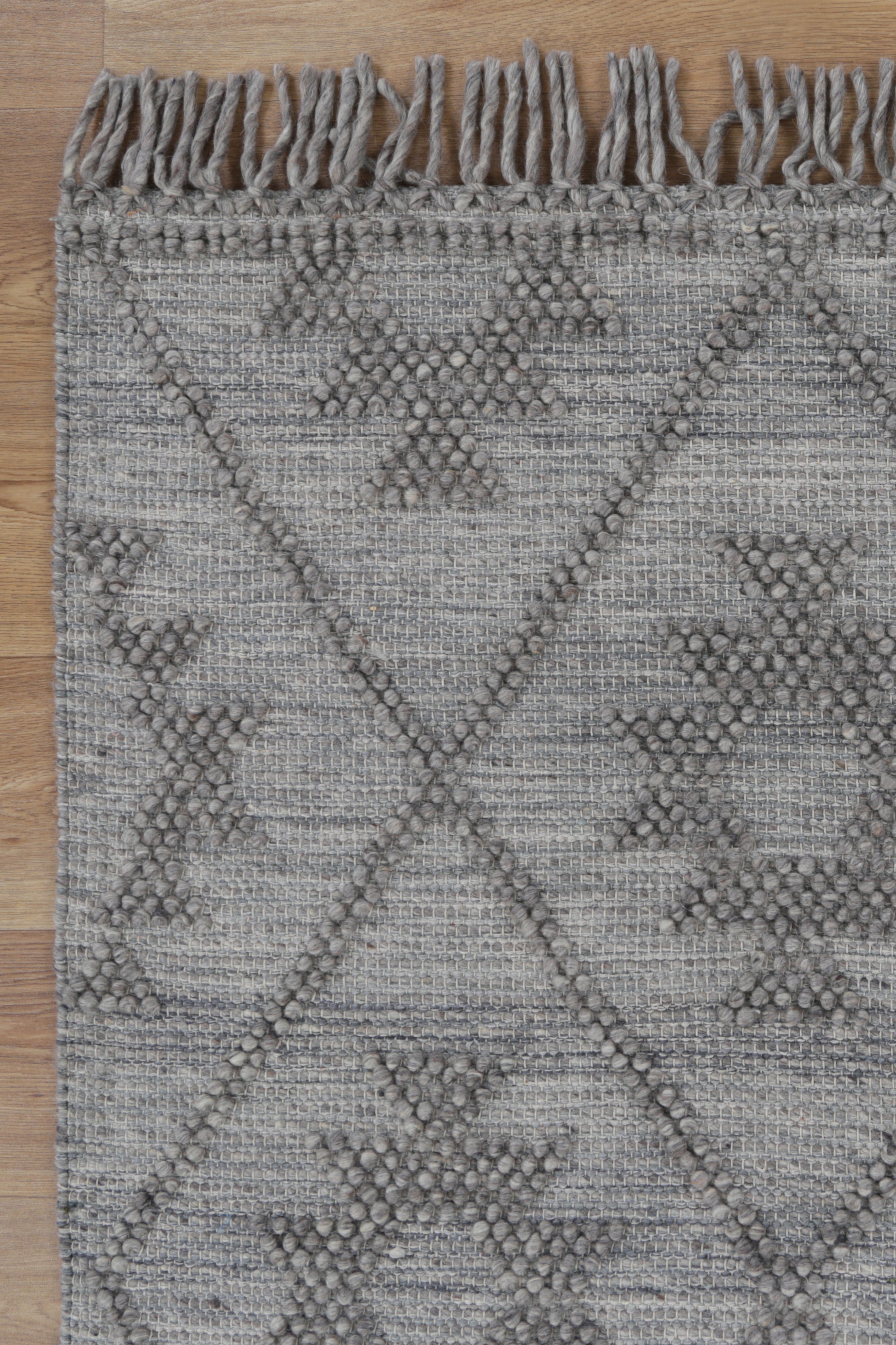 Diego Geometric Grey Multi Wool Rug - DIEG04.