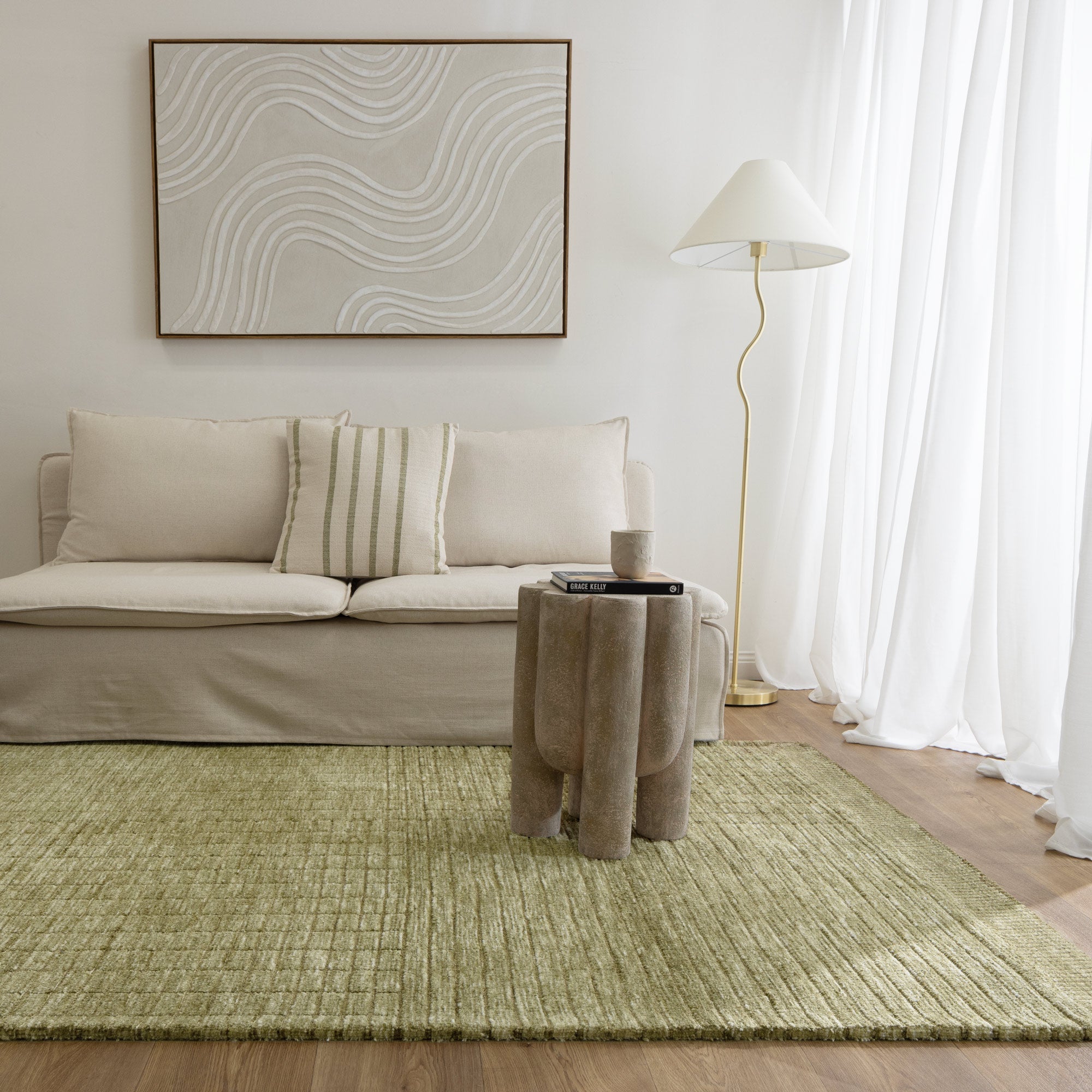 Canyon Green Carved Rug - CANYON02 - Green area rug rug from Vogue Rugs Australia