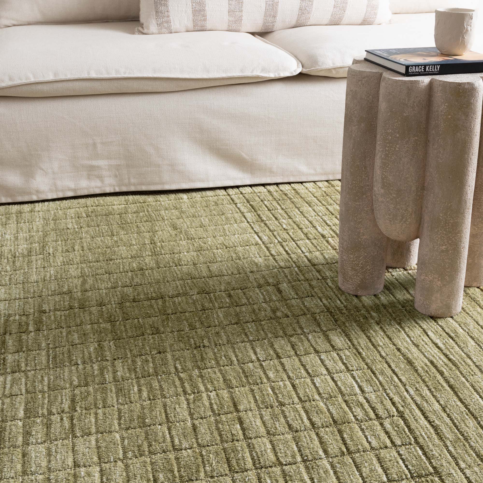 Canyon Green Carved Rug - CANYON02 - Green area rug rug from Vogue Rugs Australia