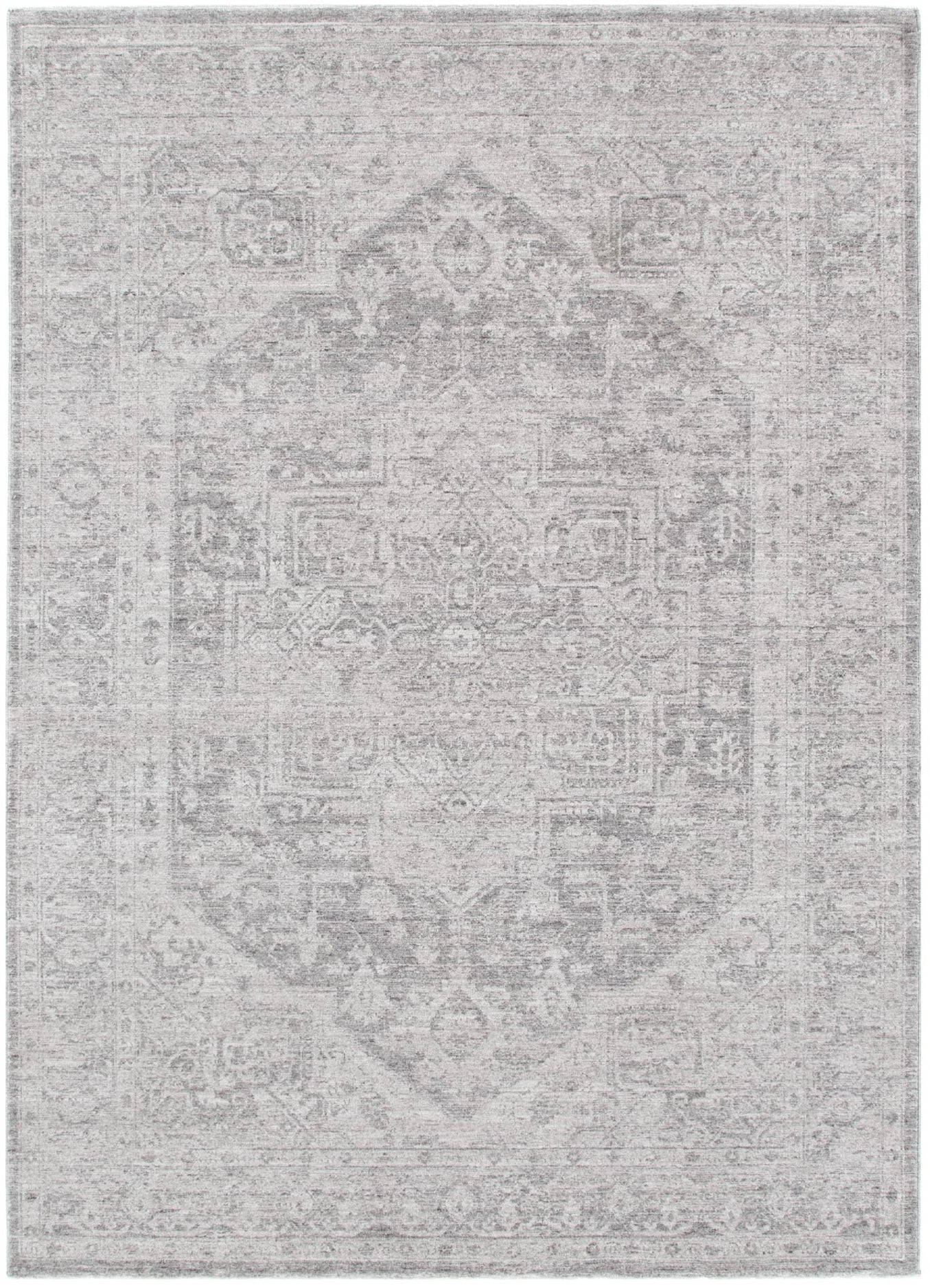 Heritage Distressed Medallion Grey Rug - H103.