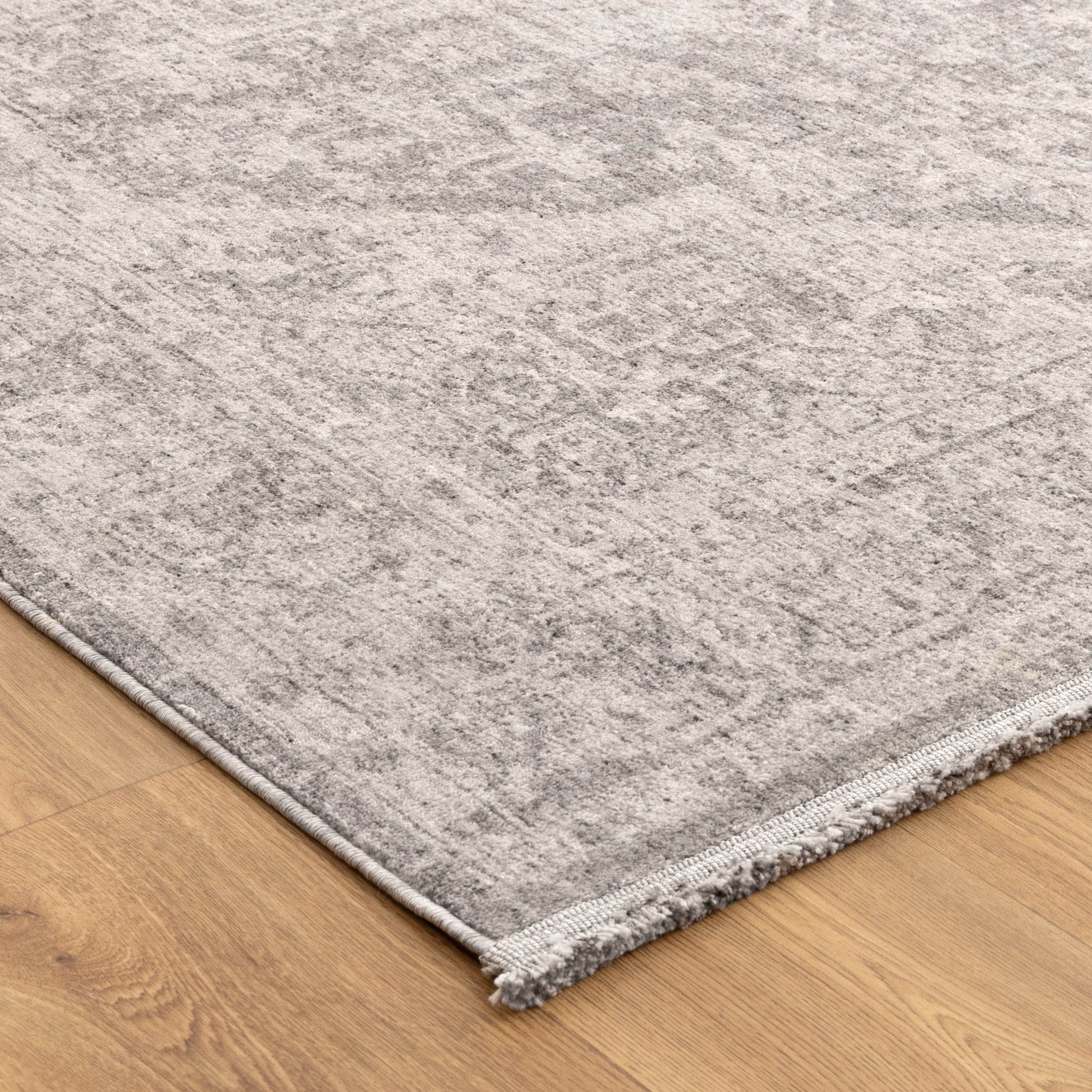 Heritage Distressed Medallion Grey Runner- H103: (Different Tassel) - Grey area rug rug from Vogue Rugs Australia