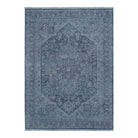 Heritage Distressed Medallion Blue Rug - H104: (Different Tassel).