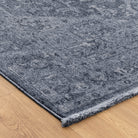 Heritage Distressed Medallion Blue Rug - H104: (Different Tassel).