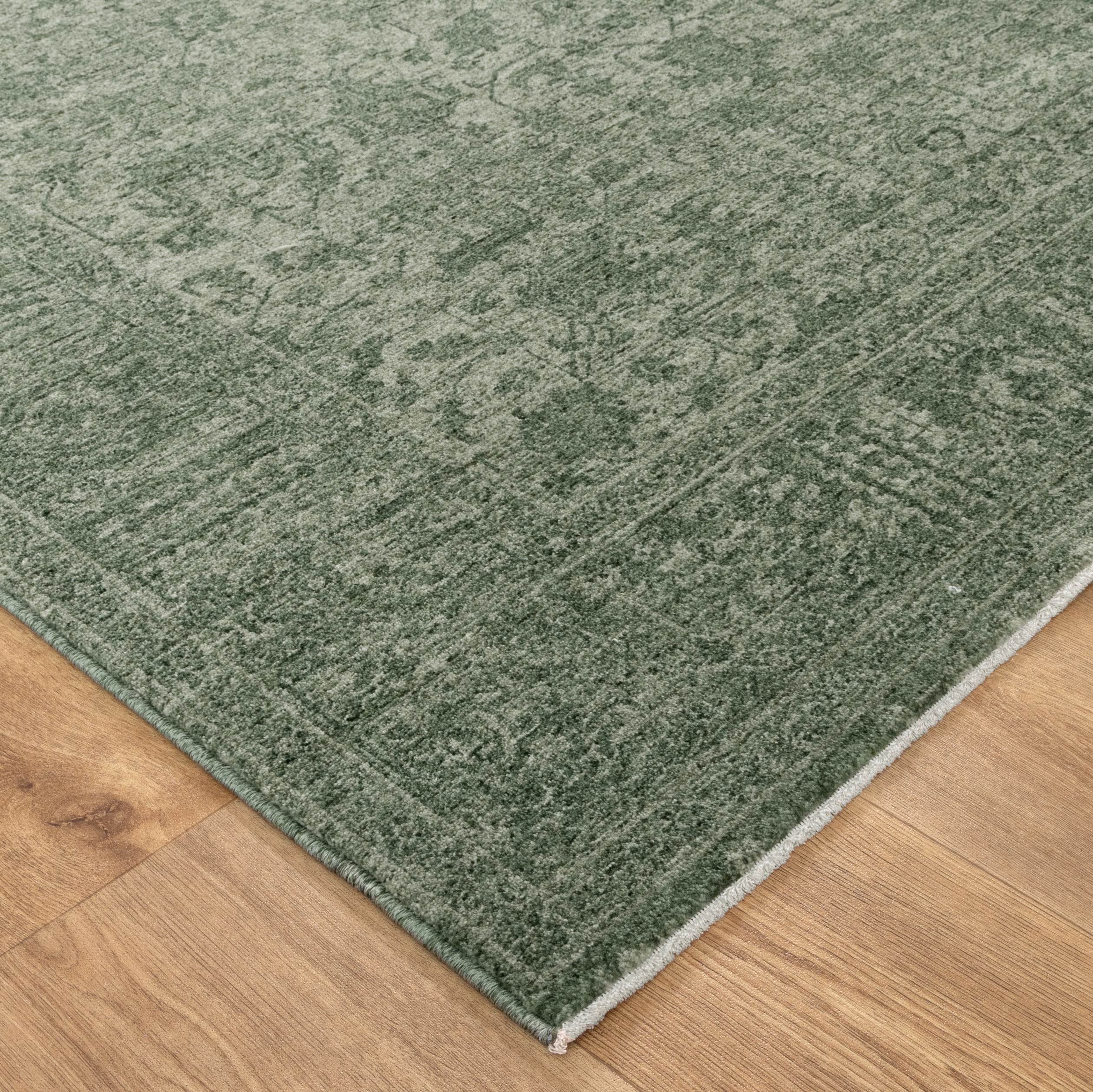 Heritage Distressed Border Green Rug - H107 - Green area rug rug from Vogue Rugs Australia