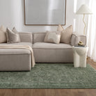 Heritage Distressed Border Green Rug - H107 - Green area rug rug from Vogue Rugs Australia