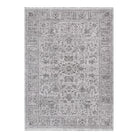 Heritage Distressed Border Grey Rug - H108: (Different Tassel).