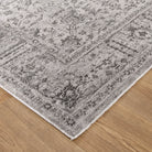 Heritage Distressed Border Grey Rug - H108.