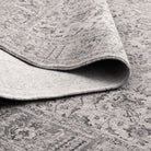 Heritage Distressed Border Grey Rug - H108: (Different Tassel).