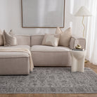Heritage Distressed Border Grey Rug - H108.