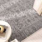 Heritage Distressed Border Grey Rug - H108: (Different Tassel).