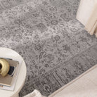 Heritage Distressed Border Grey Rug - H108.