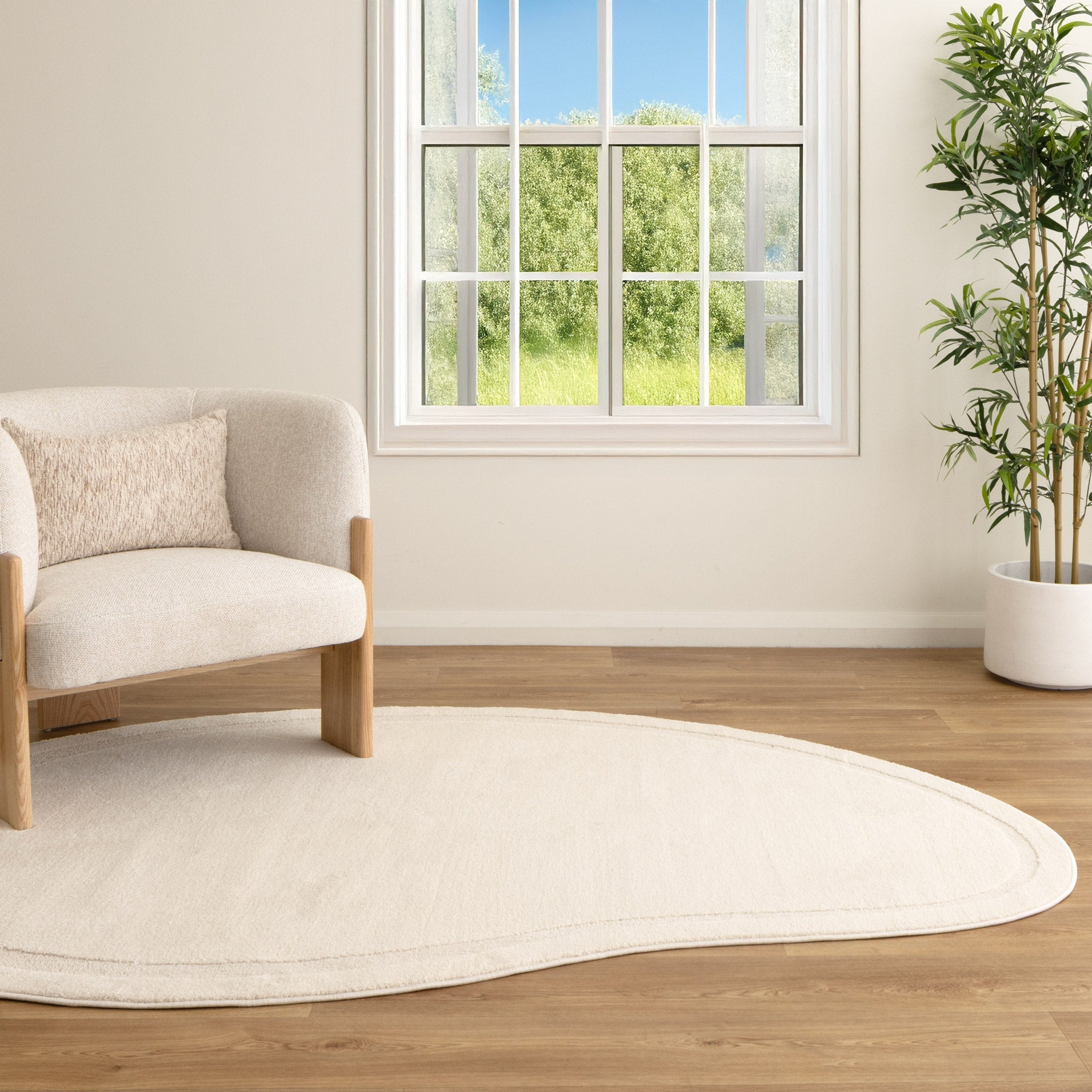 Nessa Ivory Jellybean Rug (N400) - Ivory area rug rug from Vogue Rugs Australia