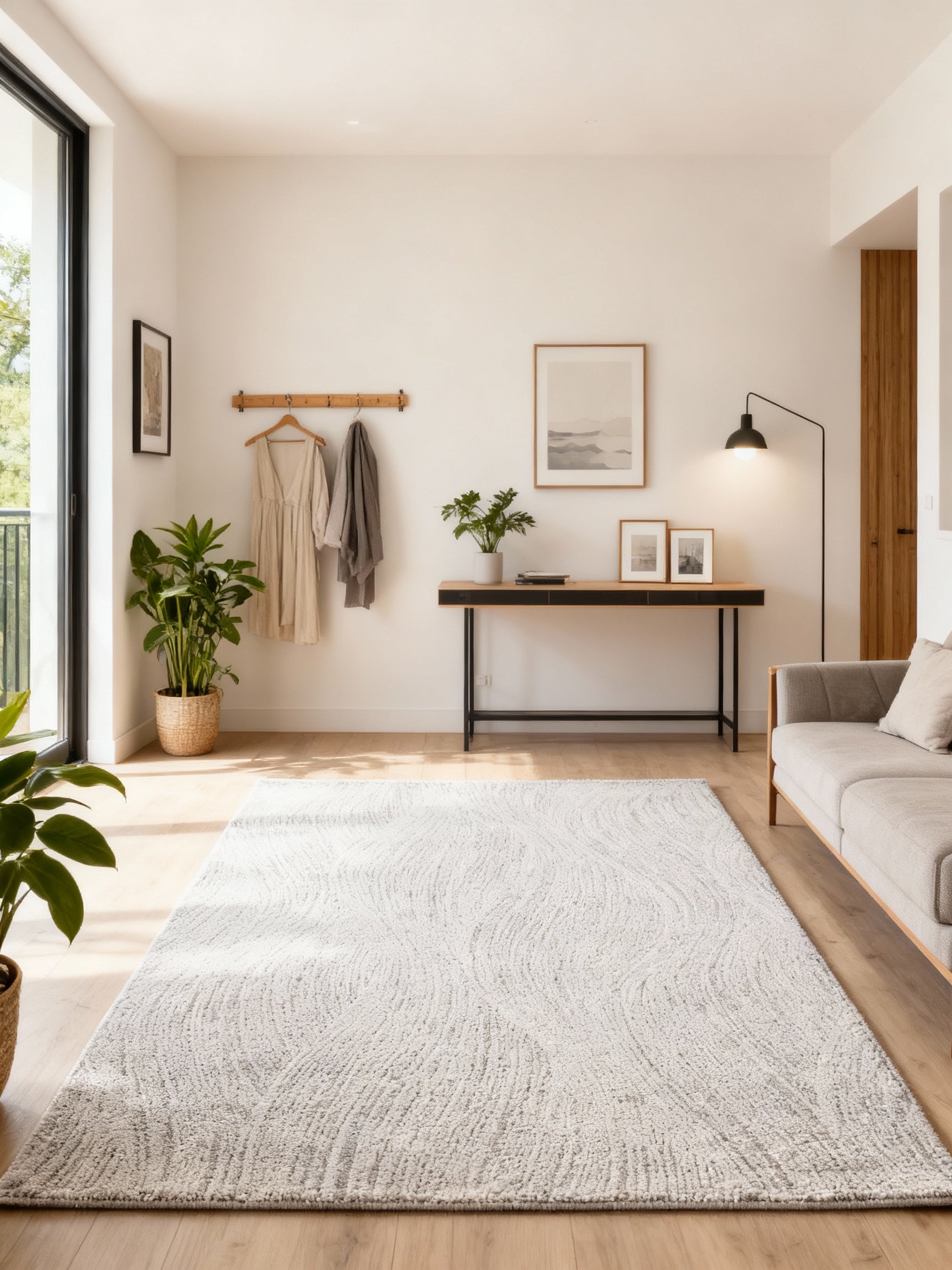 Lido Ripple Light Grey - Beige modern rug from Vogue Rugs Australia