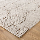 Mila Geometric Squares Cream Brown Rug - MIL8: New Arrival.
